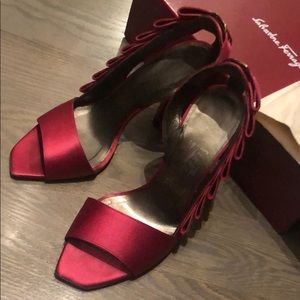 Salvatore Ferragamo Marsha Satin Heels Fuchsia